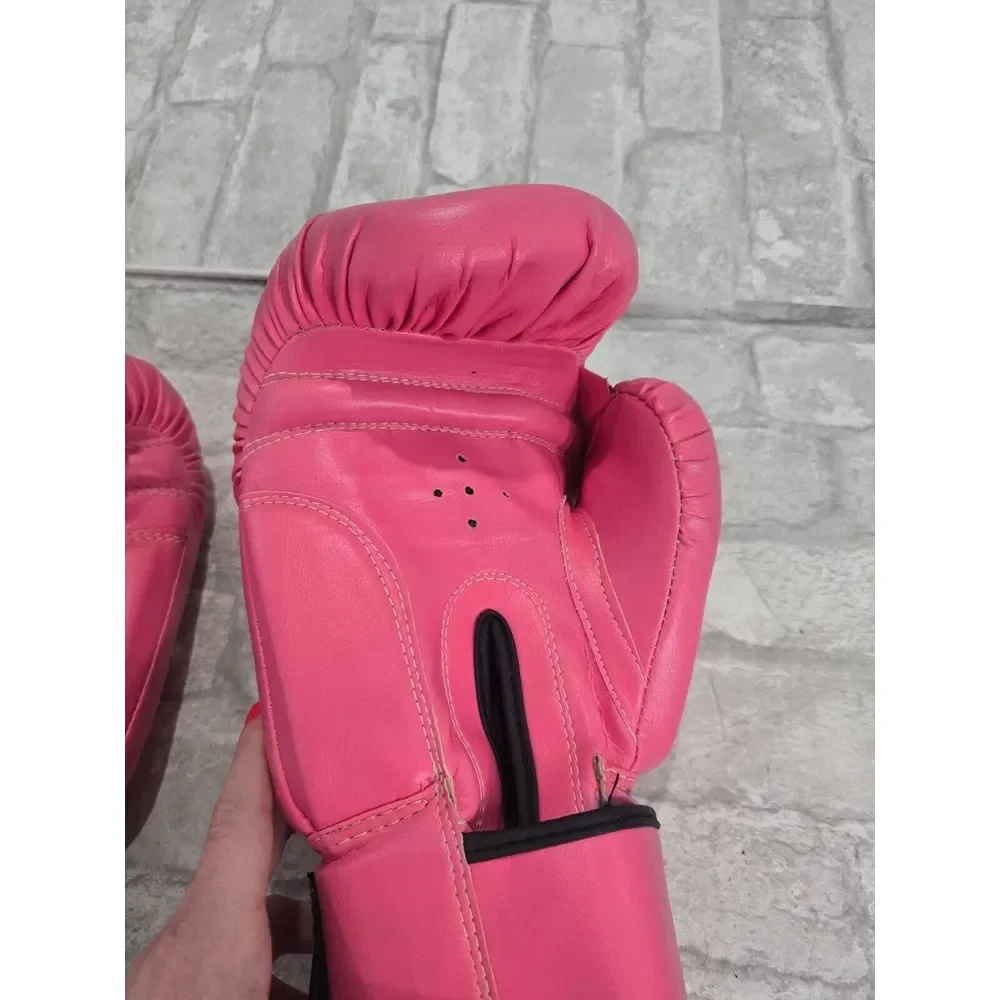 TITLE Club‎ Boxing Pink Black Leather Boxing MMA Gloves Excellent Clean